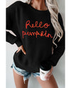 Black Hello Pumpkin Graphic Sweater - XL
