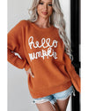 Flamingo Hello Pumpkin Graphic Sweater - M