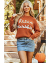 Flamingo Hello Pumpkin Graphic Sweater - M