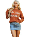 Flamingo Hello Pumpkin Graphic Sweater - M