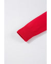 Fiery Red Tinsel Merry Letter Drop Shoulder Baggy Sweater - L