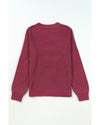 Red Sandalwood Thanks Giving Letter Graphic Crew Neck Sweater - M