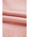 Light Pink Ruffled Bowknot Ribbed Trim Long Sleeve Sweater - XL