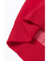Racing Red Merry Graphic Sequin Sleeve Turtleneck Sweater - XL