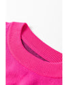 Rose Red YEEHAW Cowboy Hat Drop Shoulder Oversized Sweater - M