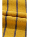 Yellow Stripe Daisy Floral Knitted Round Neck Sweater - XL