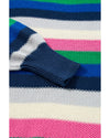 Bright Green Rainbow Striped Crew Neck Drop Shoulder Sweater - XL