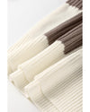 Khaki Checkered Color Block Crew Neck Short Sleeve Sweater - L