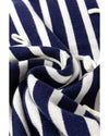 Blue Stripe Knitted Bow Decor Sweater Vest - L