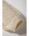 Jet Stream Hollow-out Kangaroo Pocket V Neck Hooded Sweater - M