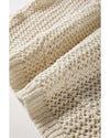 Jet Stream Hollow-out Kangaroo Pocket V Neck Hooded Sweater - XL