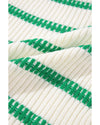 Bright Green Striped Round Neck Casual Sweater Vest - L