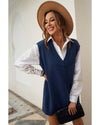 Dark Blue Knit Vest Pullover Sweater - XL