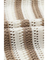 Khaki Stripe Hollowed Knit Sleeveless Sweater Dress - XS