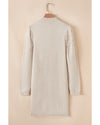 Parchment Pearl Beaded High Neck Bodycon Sweater Dress - L