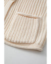 White Solid Textured Knit Side Pockets Buttoned Sweater Vest - XL