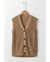 Parchment V Neck Buttoned Front Sweater Vest - XL