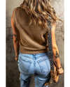 Parchment V Neck Buttoned Front Sweater Vest - XL