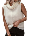 White Central Seam Cowl Neck Sweater Vest - XL