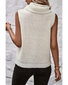 White Central Seam Cowl Neck Sweater Vest - XL
