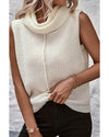 White Central Seam Cowl Neck Sweater Vest - XL