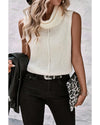 White Central Seam Cowl Neck Sweater Vest - XL