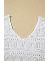 White V Neck Textured Hollow-out Sweater Vest - 2XL