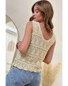 Apricot V Neck Textured Hollow-out Sweater Vest - XL