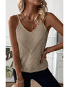 Parchment Chevron Pointelle Knit Spaghetti Straps Sweater Vest - L