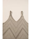 Parchment Chevron Pointelle Knit Spaghetti Straps Sweater Vest - XL
