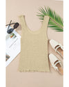 Apricot Textured U Neck Slim Fit Sweater Vest - 2XL