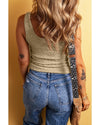 Apricot Textured U Neck Slim Fit Sweater Vest - XL