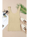 Apricot Textured U Neck Slim Fit Sweater Vest - XL