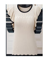 Apricot Crochet Eyelet Flounce Tank Top - L
