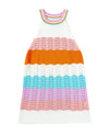 Multicolour Wavy Striped Print Textured Knit Sleeveless Sweater Top - M