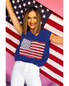 Bluing Sparkling American Flag Knitted Vest - XL