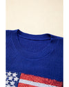Bluing Sparkling American Flag Knitted Vest - XL
