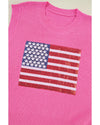 Bonbon Sparkling American Flag Knitted Vest - M
