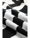 Color black Colorblock Plaid Pattern Ribbed Trim Sweater Tank Top - S