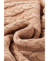 Light French Beige Solid Color Cable Knit High Neck Tank Top - S