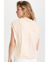 Beige Cable Knit Dolman Armholes Sweater Tank - L
