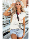 White Vintage Game Day Sweater Vest - M