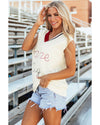 White Vintage Game Day Sweater Vest - M