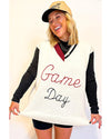 White Vintage Game Day Sweater Vest - M