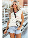 White Vintage Game Day Sweater Vest - M