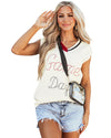 White Vintage Game Day Sweater Vest - M