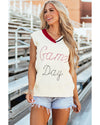 White Vintage Game Day Sweater Vest - M