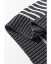 Gray Stripe Collared V Neck Sweater Vest with Pockets - XL