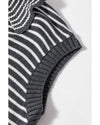 Gray Stripe Collared V Neck Sweater Vest with Pockets - XL