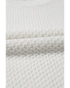 White Solid Color Eyelet Knit Crew Neck Sweater Vest - XL
